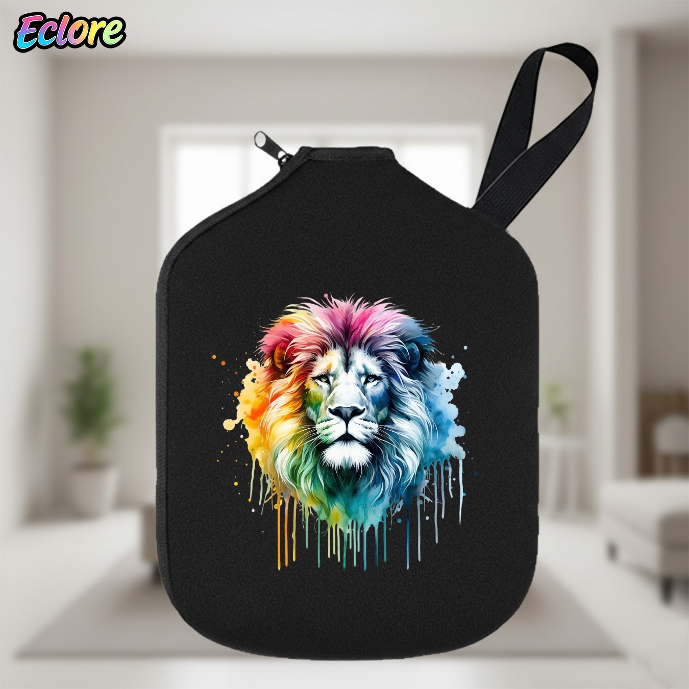 Table Tennis Paddle - Colorful Watercolor Lion Head Pickleball Paddle
