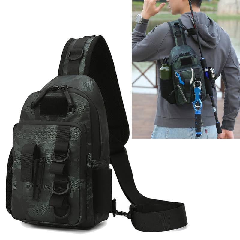 Sports Equipment Cabinet - Tactical Fishing Chest Bag with Rod