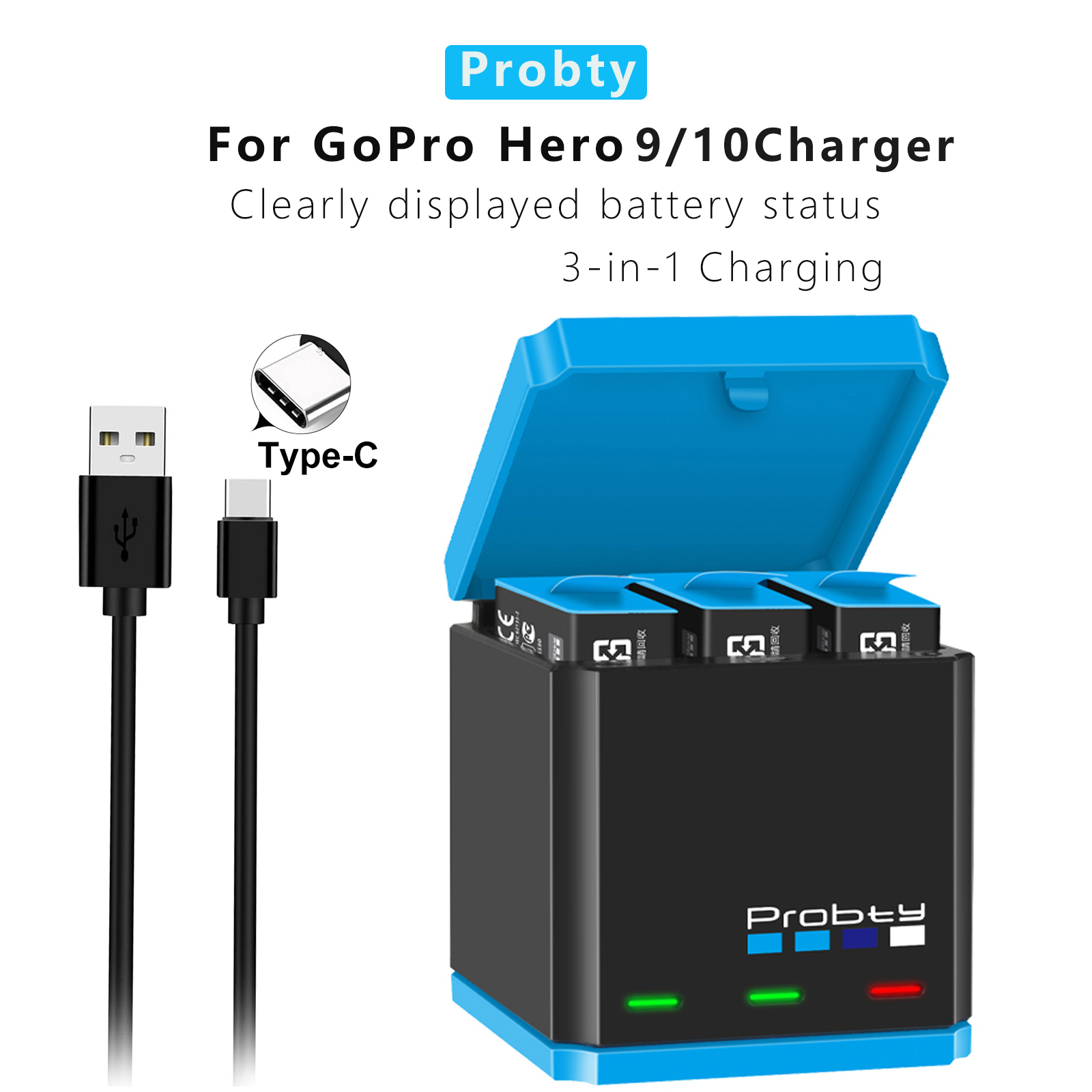 For GoPro 12 11 10 Charger, fa - огляд і ціна Sports Equipment Cabinet