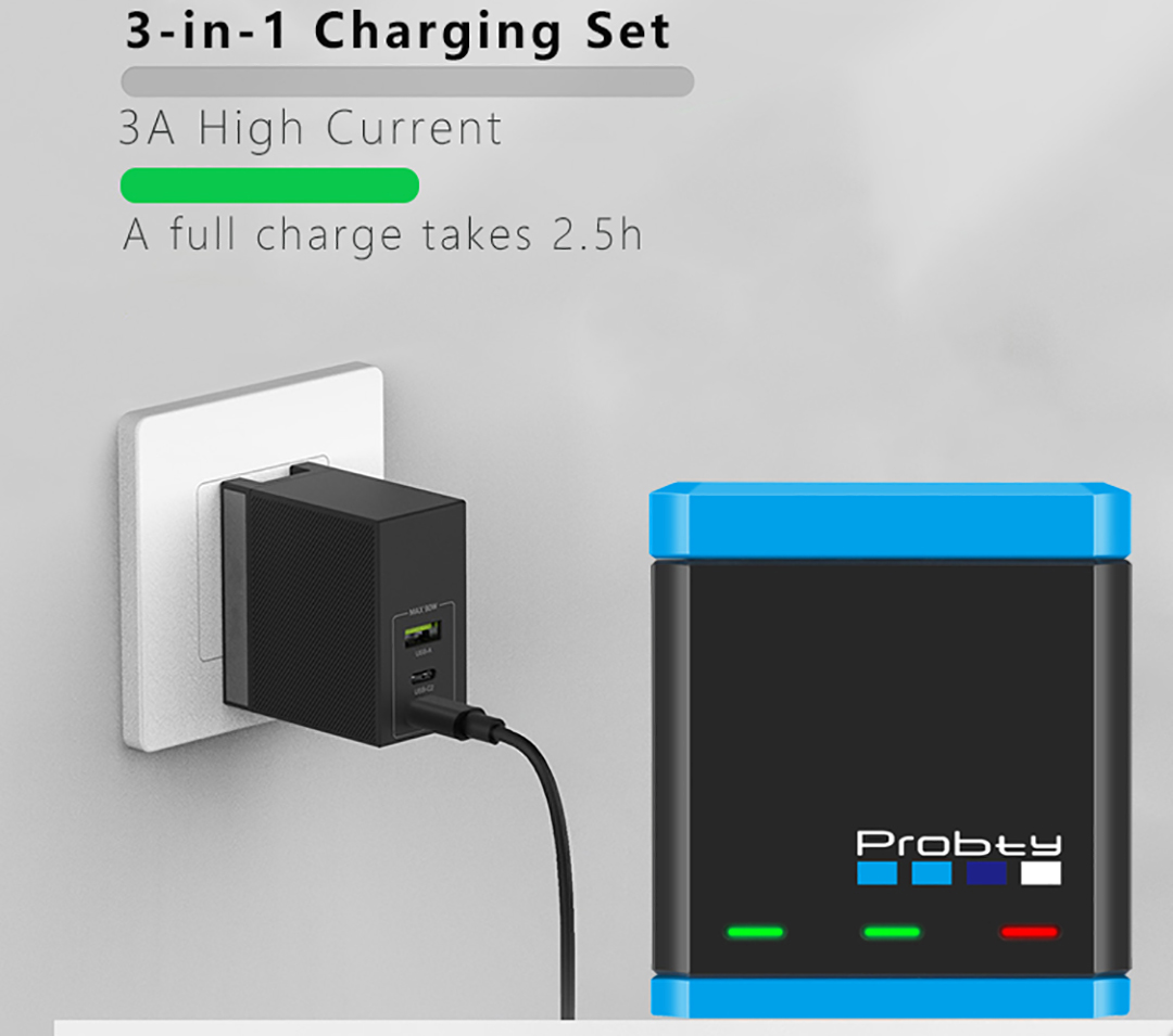 For GoPro 12 11 10 Charger, fa - огляд і ціна Sports Equipment Cabinet
