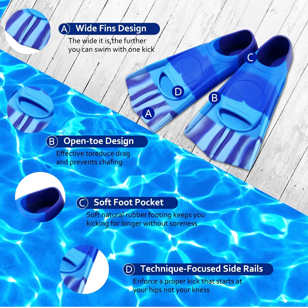 Silicone Swimming Flippers Sno - огляд і ціна Swim Fin Short Blade